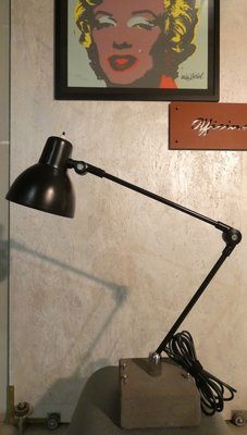 Industrial Table Lamp with Stone Base from Officina di Ricerca, Circa 1970s-ERB-853218