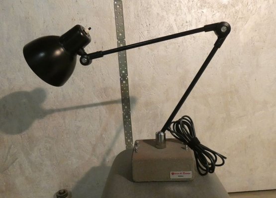 Industrial Table Lamp with Stone Base from Officina di Ricerca, Circa 1970s-ERB-853218