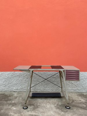 Industrial Typist's Desk in Metal with Drawers and Adjustable Foot from Olivetti, 1970s-GTS-999486