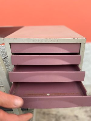 Industrial Typist's Desk in Metal with Drawers and Adjustable Foot from Olivetti, 1970s-GTS-999486