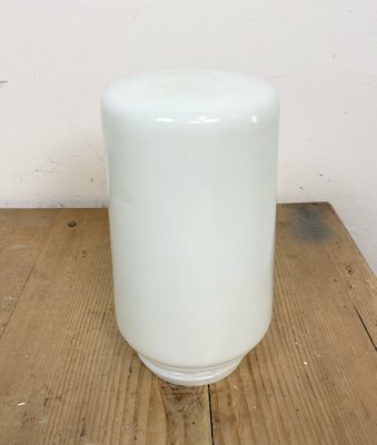 Industrial White Porcelain Pendant Light with Milk Glass, 1970s-CGF-1364675