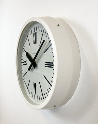 Industrial White Soviet Bakelite Factory Wall Clock from Strela, 1980s-CGF-1260650