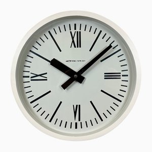 Industrial White Soviet Bakelite Factory Wall Clock from Strela, 1980s-CGF-1260650