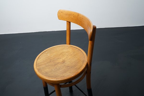 Industrial Wood and Metal Stool with Backrest-CIP-1104652