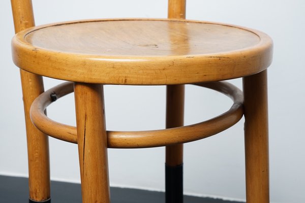 Industrial Wood and Metal Stool with Backrest-CIP-1104652