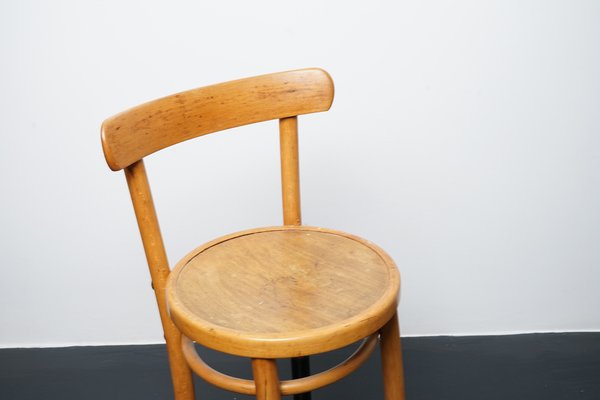 Industrial Wood and Metal Stool with Backrest-CIP-1104652