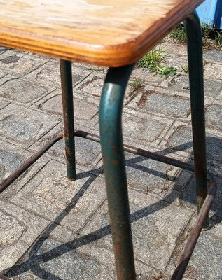 Industrial Wooden & Metal Stool-NMC-1292990