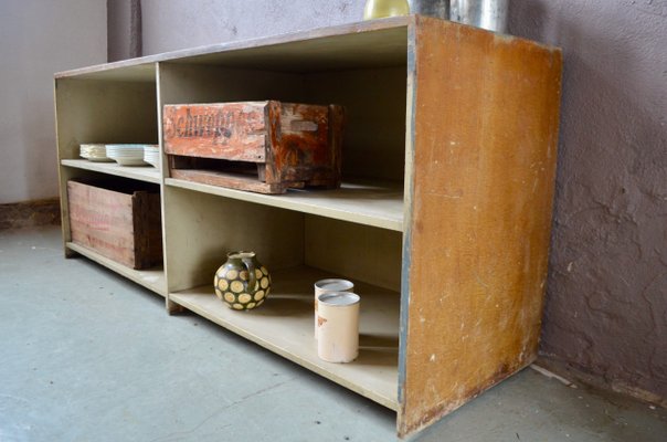 Industrial Wooden Sideboard with Shelves, 1950s-AIU-873536