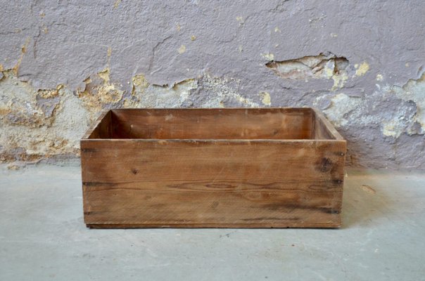 Industrial Wooden Storage Box, 1940s-AIU-2014780