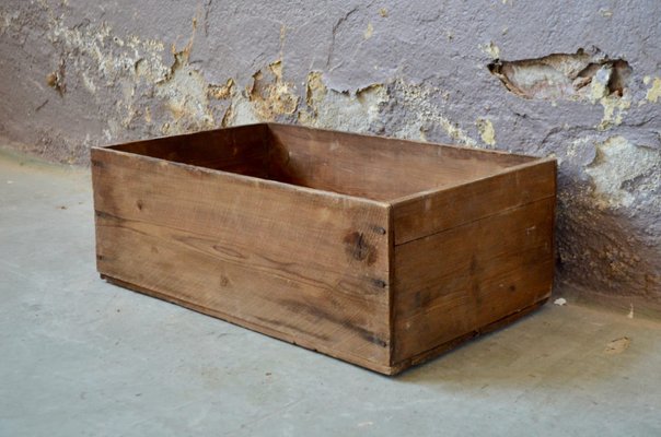 Industrial Wooden Storage Box, 1940s-AIU-2014780