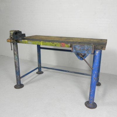 Industrial Workbench with Paramo Vice, 1950s-TL-1808054