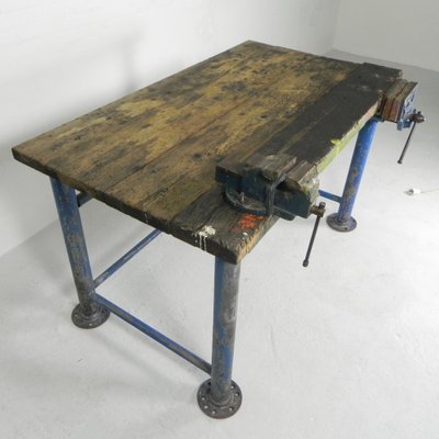 Industrial Workbench with Paramo Vice, 1950s-TL-1808054