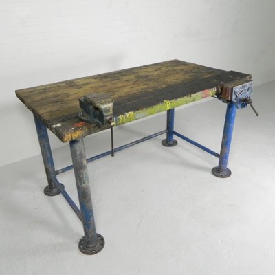 Industrial Workbench with Paramo Vice, 1950s-TL-1808054