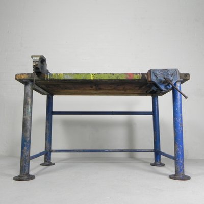 Industrial Workbench with Paramo Vice, 1950s-TL-1808054