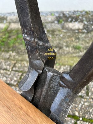 Industrial Workshop or Machinist Chair in Cast Iron and Wood, 1890s-WZZ-1754554