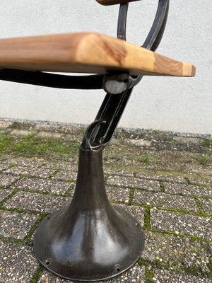 Industrial Workshop or Machinist Chair in Cast Iron and Wood, 1890s-WZZ-1754554