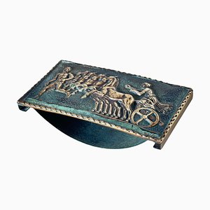 Ink Pad in Bronze Gold and Green Color attributed to Le Verrier, France-UR-1815728