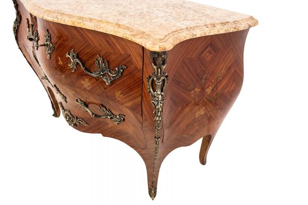 Inlaid Chest of Drawers with Marble Top-BXB-1742199