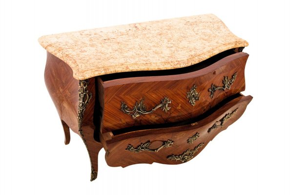 Inlaid Chest of Drawers with Marble Top-BXB-1742199