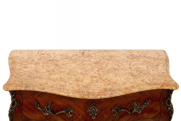 Inlaid Chest of Drawers with Marble Top-BXB-1742199