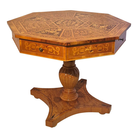 Inlaid Octagonal Dining Table, 1980s