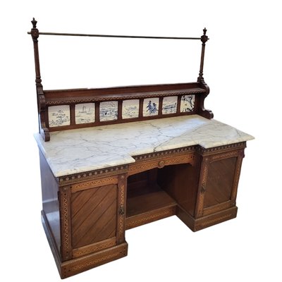 Inlaid Table with Marble Top-TCS-1739825