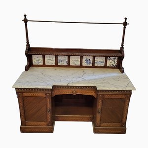 Inlaid Table with Marble Top-TCS-1739825