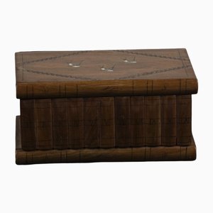 Inlaid Toilet Box in Metal and Wood-RAQ-1820385