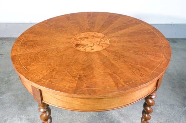 Inlaid Walnut Carlo Table, 1800s-OJE-1355007