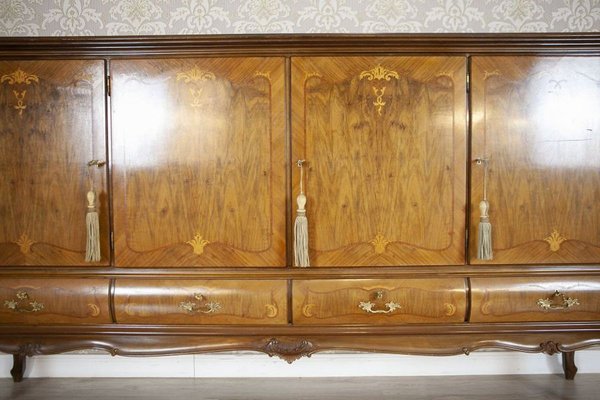 Inlaid Walnut Living Room Cabinet, 1950s-CYY-2043575