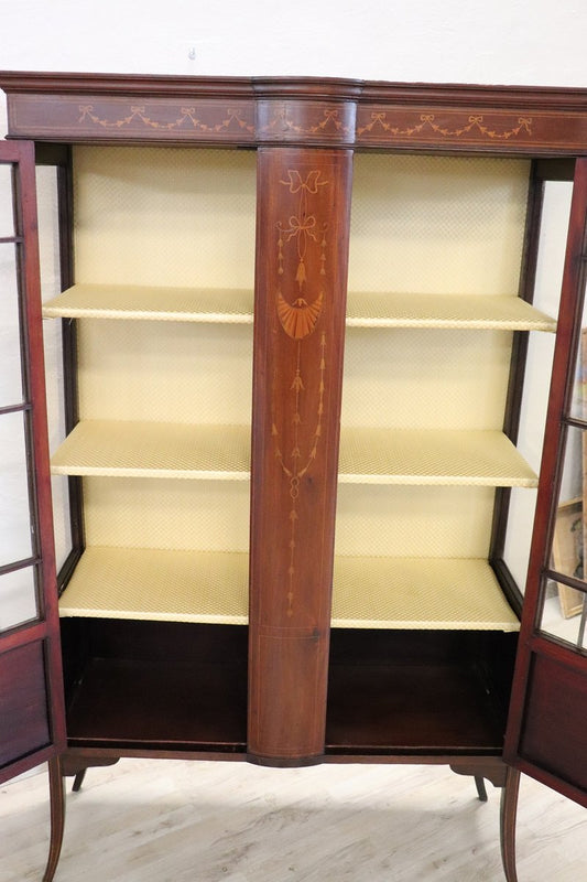 Inlaid Walnut Vitrine, 1920s