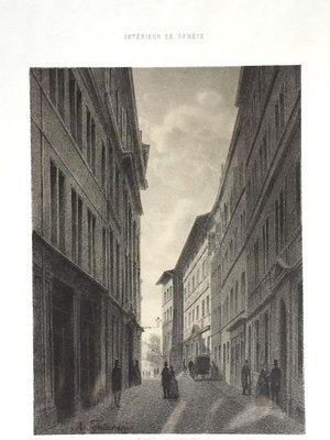 Interieur de Geneve. Rue de l'Hotel de Ville - Lithograph by A. Fontanesi - 1854 1854-ZCI-757794