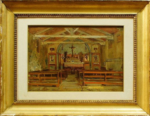 Interior of a Church - Oil Painting by Hermann Corrodi, late 1800 Late 19th Century-ZCI-756247