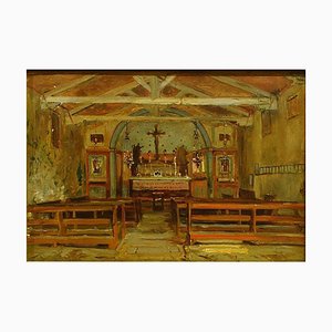 Interior of a Church - Oil Painting by Hermann Corrodi, late 1800 Late 19th Century-ZCI-756247