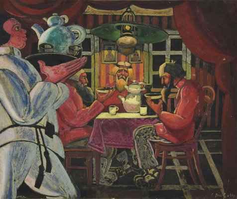 Interior of a Dacha, Tempera by L. & R. Brailowsky, Early 20th Century-ZCI-938877