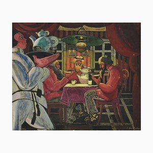 Interior of a Dacha, Tempera by L. & R. Brailowsky, Early 20th Century-ZCI-938877