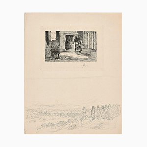 Interior Scene - Original Etching by C.L. Kratke - 1880s 1880s-ZCI-755568