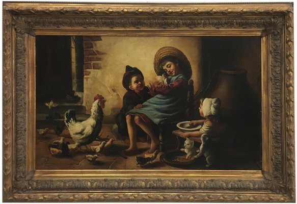 Interior Scene Painting, Belgian School, 2005, Oil on Canvas, Framed-YUW-1314804