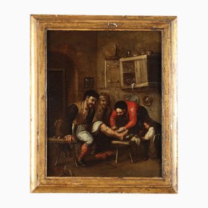 Interior Scene with Figures, Oil on Canvas, Framed-VMM-2026548