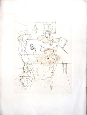 Interior with Image - Original Etching by H. Bellmer - 1971 1971-ZCI-757454