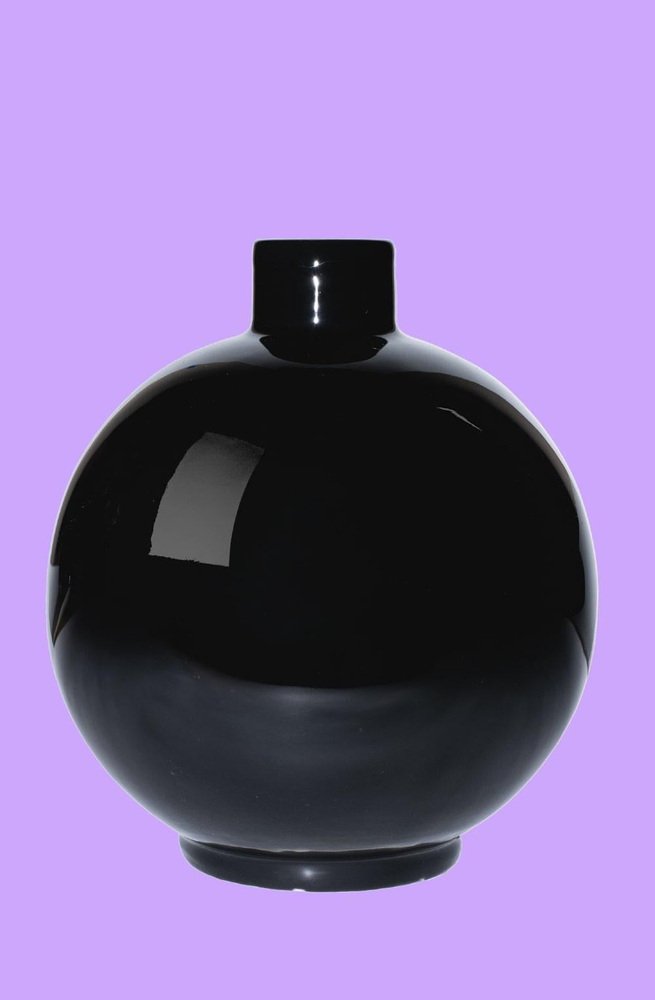 Irena Ceramic Black Vase by Malwina Konopacka