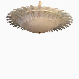 Iridescent and White Murano Glass Chandelier from Barovier & Toso, 1990s-YF-1408615