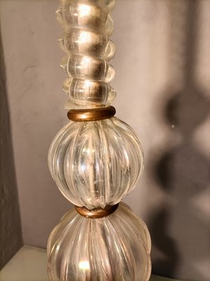 Iridescent Glass Floor Lamp with Lampshade in Fabric from Barovier and Toso, 1940s-OHK-1133819