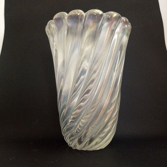 Iridescent Glass Vase by Flavio Poli for Seguso Vetri d'Arte, Murano, Italy, 1941