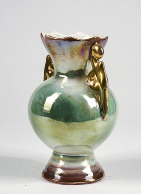 Iridescent Glazed Porcelain Amphora by Gualdo Tadino, 1950s-RAQ-1389090