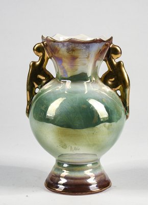 Iridescent Glazed Porcelain Amphora by Gualdo Tadino, 1950s-RAQ-1389090