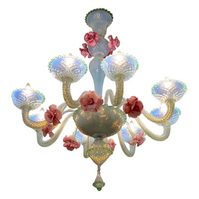 Iridescent Murano Glass Chandelier, Venice, 1960s-MBH-1032527