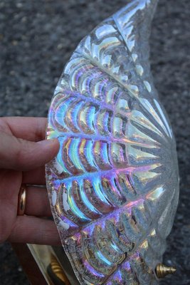 Iridescent Murano Glass Wall Lamps, Italy, 1970s, Set of 2-EH-1402548