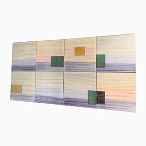 Iridescent Polychrome Abstract Panels in Metal, 1980s, Set of 8-IJR-2019989