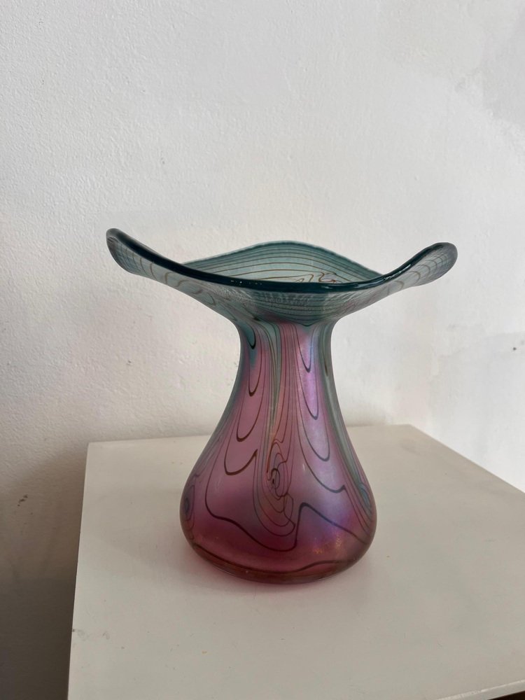 Irish Art Nouveau Glass Vase, 1890s